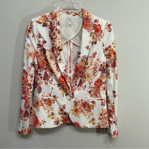LC Lauren Conrad floral blazer jacket size 4 - Picture 1 of 6